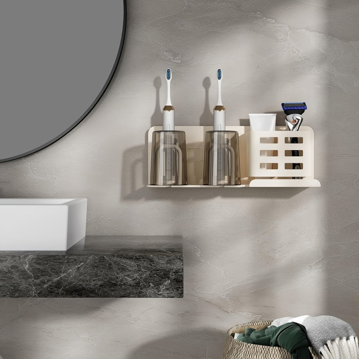 Wall Mounted Aluminum Electric Toothbrush Holder with Drainage Holes