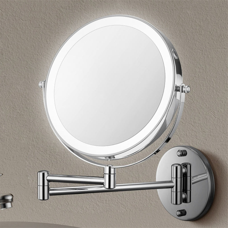 Wall Mounted Rechargeable LED Shaving Mirror with 1X/10X Magnification
