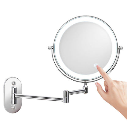 Wall Mounted Rechargeable LED Shaving Mirror with 1X/10X Magnification