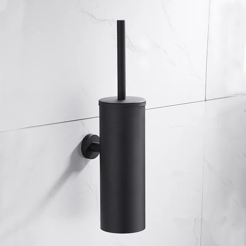 Wall-Mounted Stainless Steel Toilet Brush Holder for Modern Bathrooms