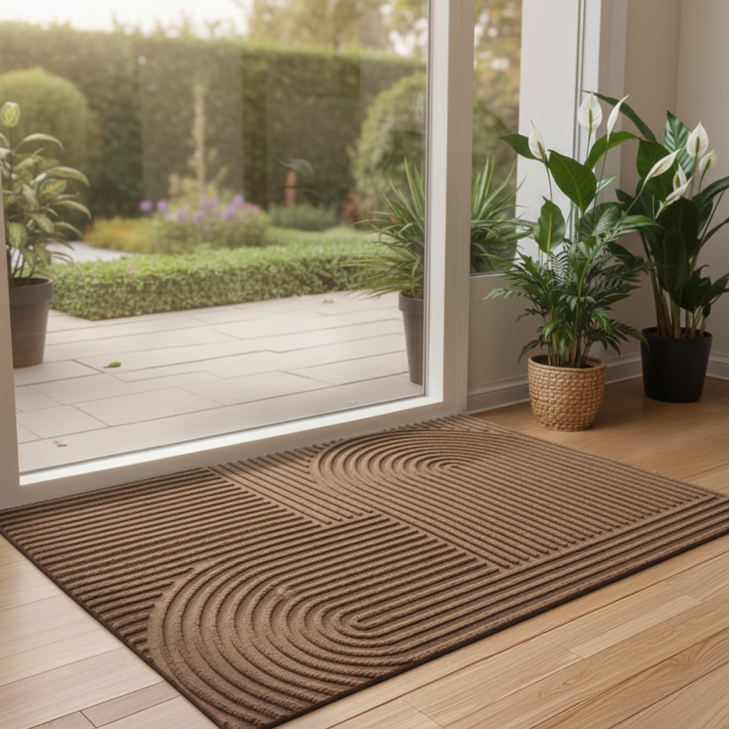 Water-Absorbing Door Mat with Non-Slip Rubber Backing for Indoor and Outdoor Use