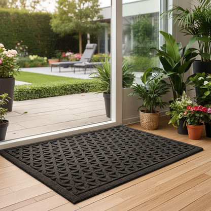 Water-Absorbing Door Mat with Non-Slip Rubber Backing for Indoor and Outdoor Use