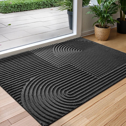 Water-Absorbing Door Mat with Non-Slip Rubber Backing for Indoor and Outdoor Use