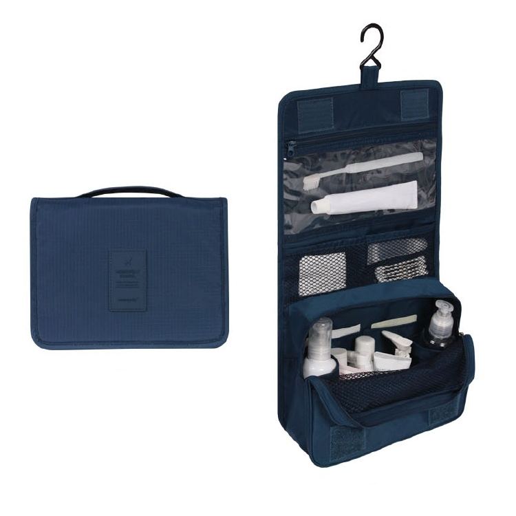 Water-Repellent Travel Cosmetic and Toiletry Bag with Hanging Hook