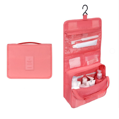 Water-Repellent Travel Cosmetic and Toiletry Bag with Hanging Hook