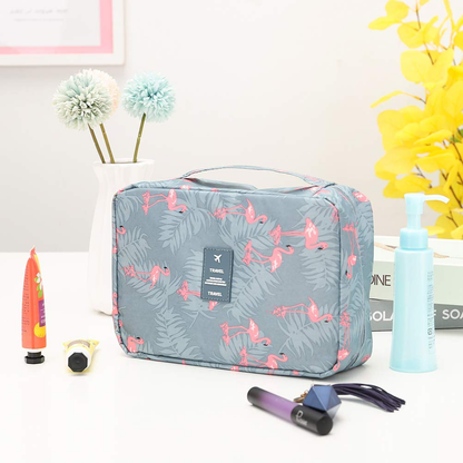 Water-Repellent Travel Cosmetic and Toiletry Bag with Hanging Hook
