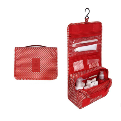 Water-Repellent Travel Cosmetic and Toiletry Bag with Hanging Hook