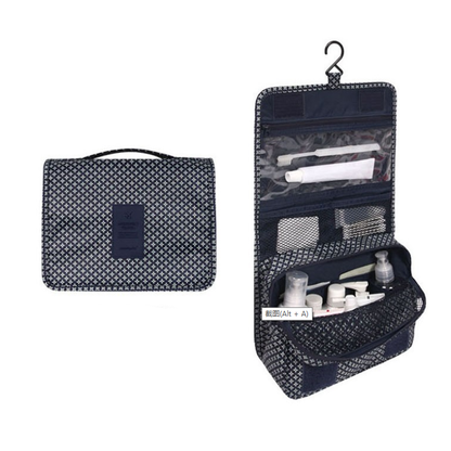 Water-Repellent Travel Cosmetic and Toiletry Bag with Hanging Hook