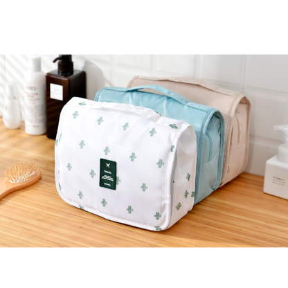 Water-Repellent Travel Cosmetic and Toiletry Bag with Hanging Hook