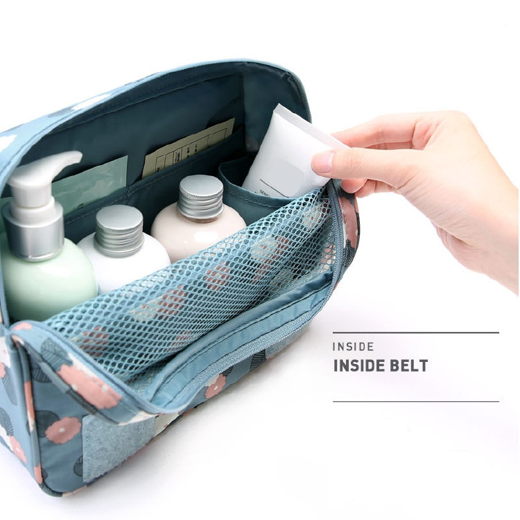 Water-Repellent Travel Cosmetic and Toiletry Bag with Hanging Hook