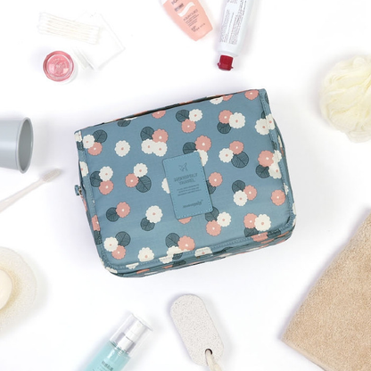 Water-Repellent Travel Cosmetic and Toiletry Bag with Hanging Hook