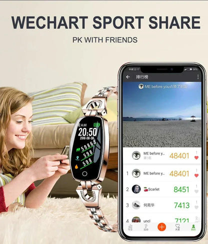 Waterproof Fitness Tracker Smart Bracelet with Heart Rate and Activity Monitoring for Women