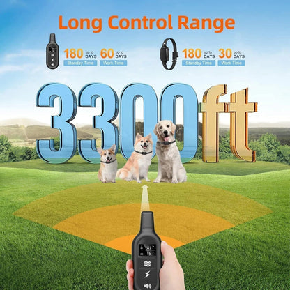 Waterproof Rechargeable Dog Training E-Collar with 1000m Remote Range