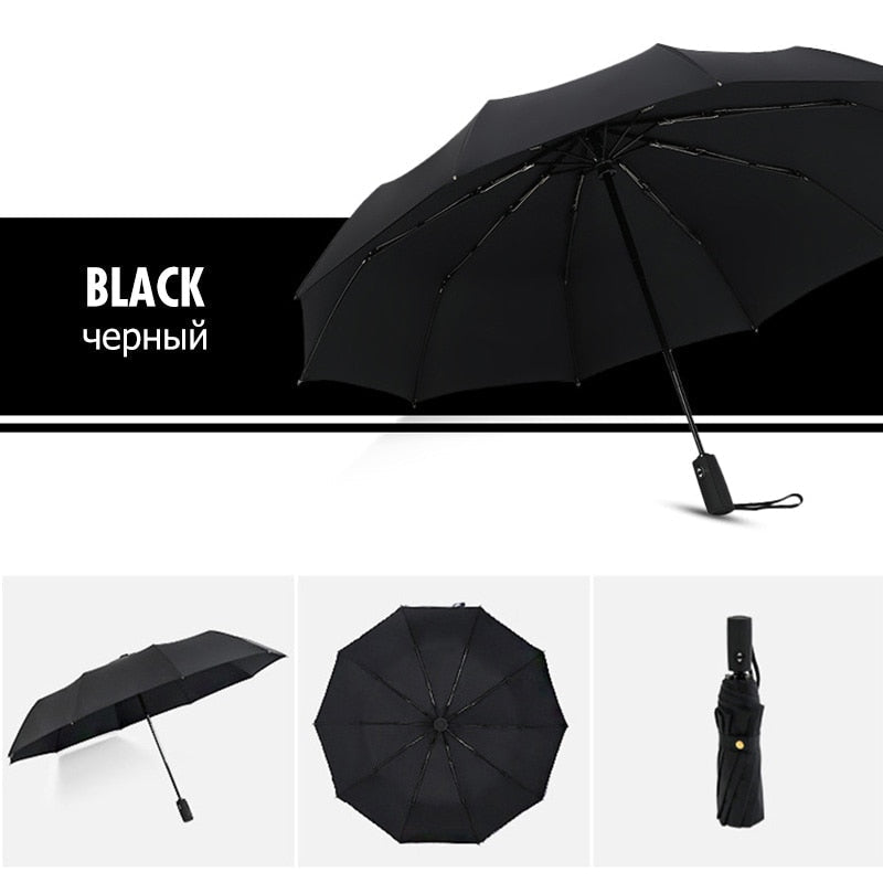 Windproof Storm Umbrella with Compact One-Handed Design