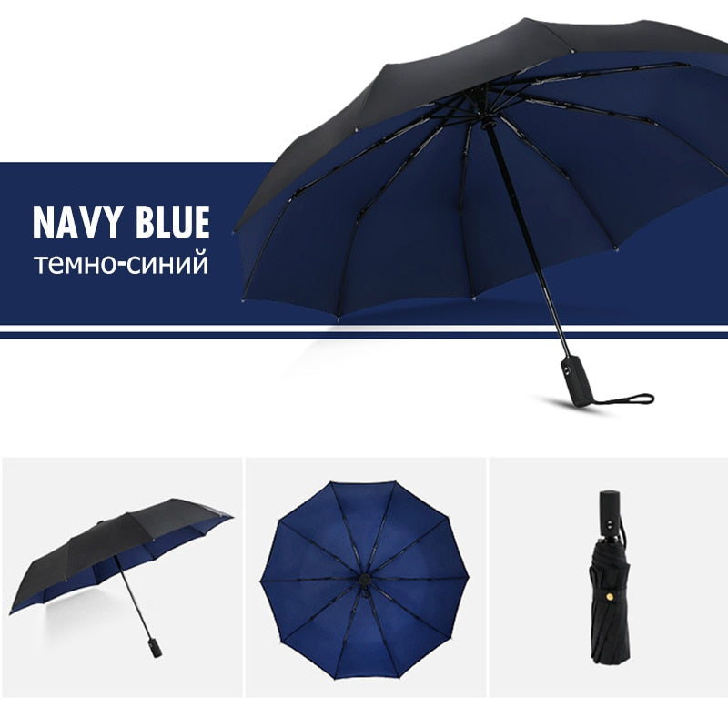 Windproof Storm Umbrella with Compact One-Handed Design