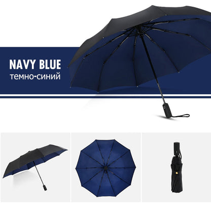 Windproof Storm Umbrella with Compact One-Handed Design