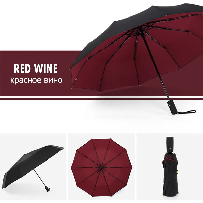 Windproof Storm Umbrella with Compact One-Handed Design
