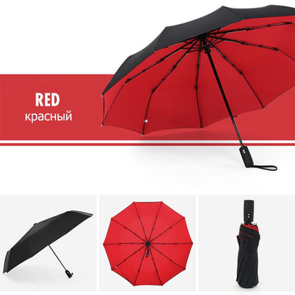 Windproof Storm Umbrella with Compact One-Handed Design