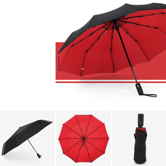 Windproof Storm Umbrella with Compact One-Handed Design