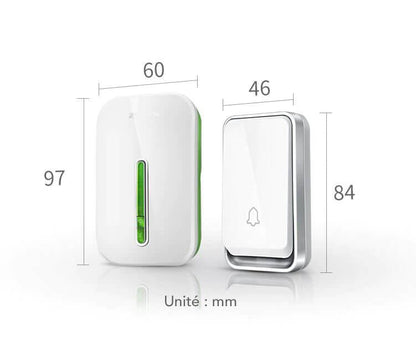 Wireless Battery-Free Doorbell with IP44 Weather Resistance