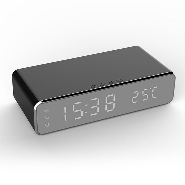 Wireless Charging Alarm Clock with Modern Compact Design