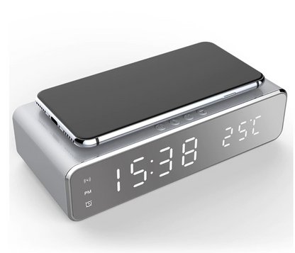 Wireless Charging Alarm Clock with Modern Compact Design