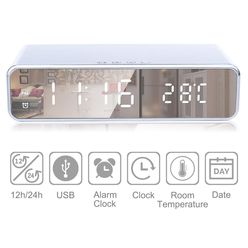 Wireless Charging Alarm Clock with Modern Compact Design