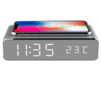 Wireless Charging Alarm Clock with Modern Compact Design