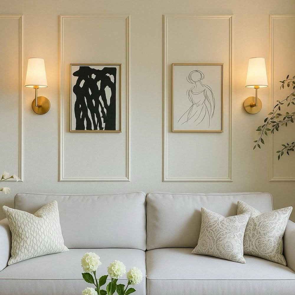 Wireless Fabric Wall Sconce Set with Dimmable 3 Colour Temperature Lighting and Remote