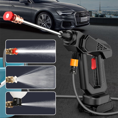 Wireless High-Pressure Spray Gun 22 Bar Portable Cleaning Washer with 2 Nozzles