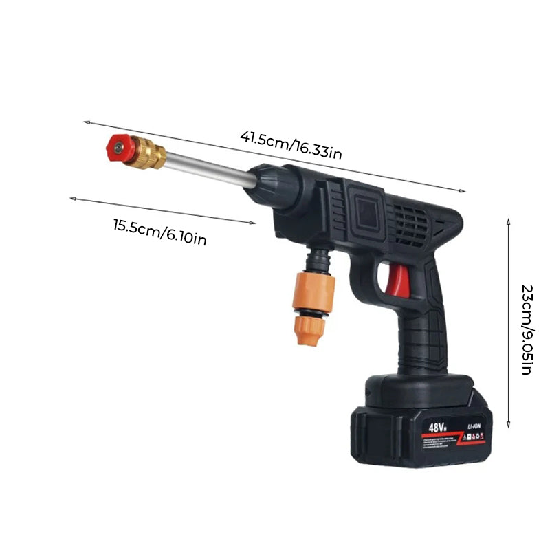 Wireless High-Pressure Spray Gun 22 Bar Portable Cleaning Washer with 2 Nozzles