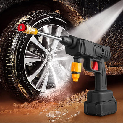 Wireless High-Pressure Spray Gun 22 Bar Portable Cleaning Washer with 2 Nozzles