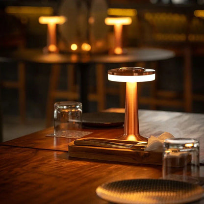 Wireless Retro Table Lamp with Dimmable Light and USB-C Charging