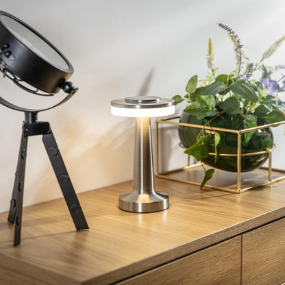 Wireless Retro Table Lamp with Dimmable Light and USB-C Charging