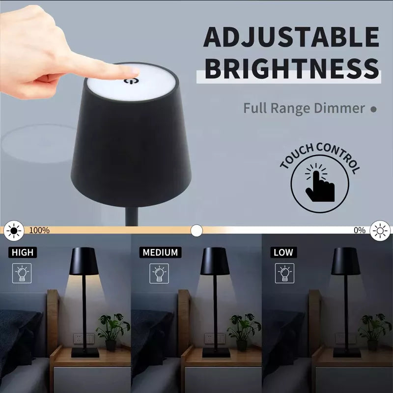 Wireless Table Lamp with Adjustable Warm White Lighting