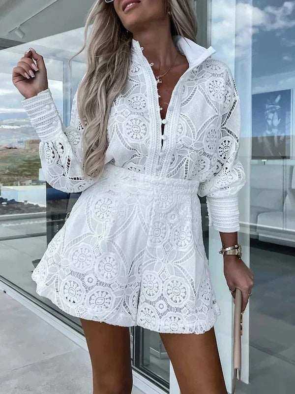 Women's Ibiza Two-Piece Summer Set with Boho Cutout Details