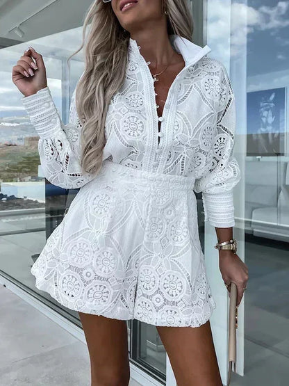 Women's Ibiza Two-Piece Summer Set with Boho Cutout Details