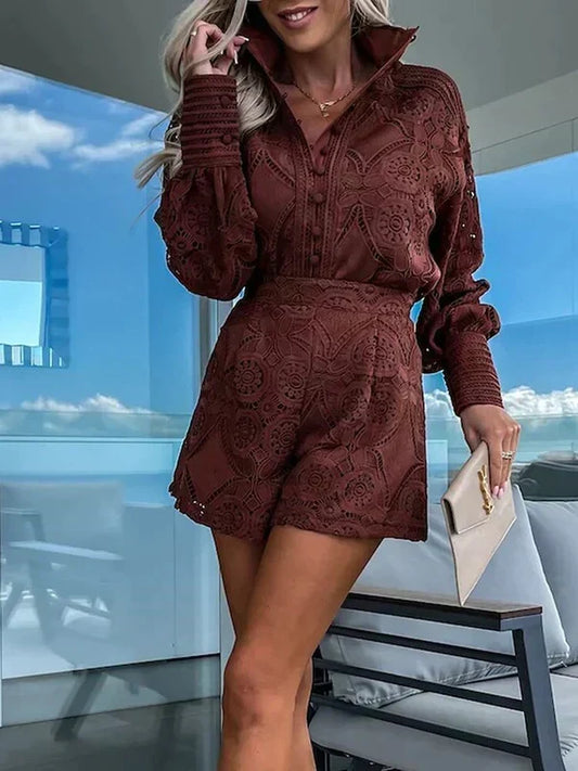 Women's Ibiza Two-Piece Summer Set with Boho Cutout Details