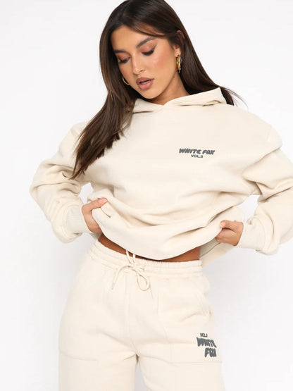 Women's Pink Hooded Sweatshirt and Jogger Activewear Set