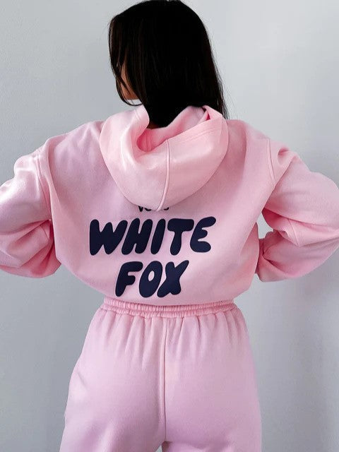 Women's Pink Hooded Sweatshirt and Jogger Activewear Set