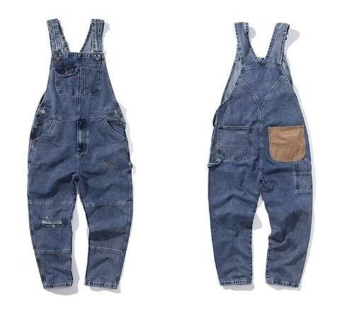 Women's Retro Utility Overalls with Adjustable Straps and Reinforced Knees