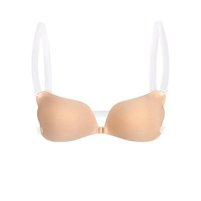Women's Self-Adhesive Bra with Removable Straps and Front Closure