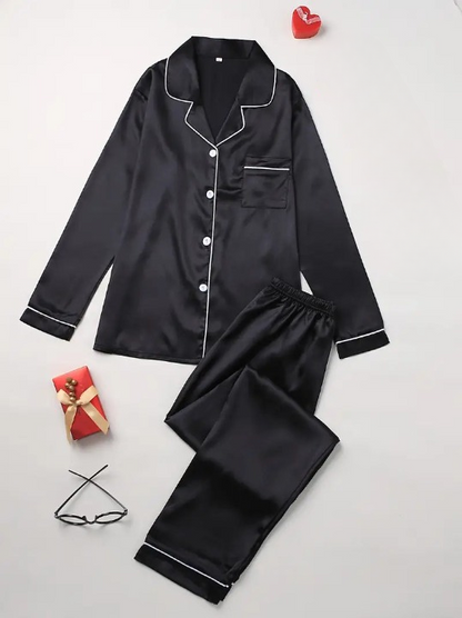 Women’s Silk Nightwear Set with Loose Fit and Elegant Two-Piece Design