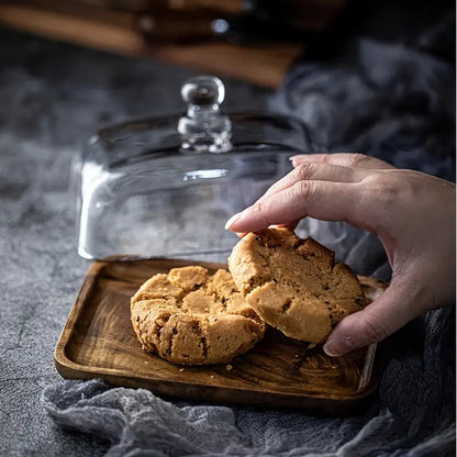 Wood and Glass Butter Dish for an Elegant Table Setting