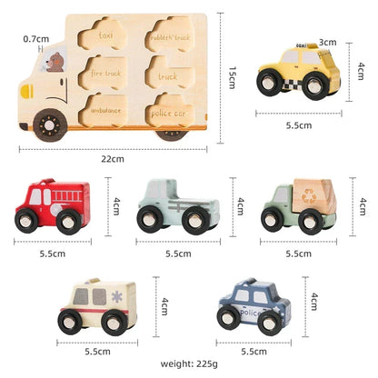 Wooden Montessori Puzzle Toy for Preschool Children with Fun Themes