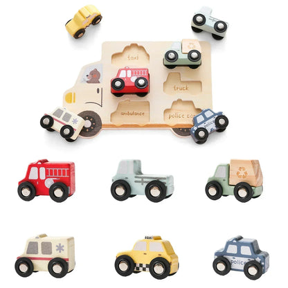 Wooden Montessori Puzzle Toy for Preschool Children with Fun Themes