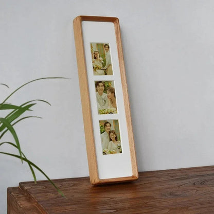 Wooden Multi-Photo Frame with White Mat for Wall or Shelf