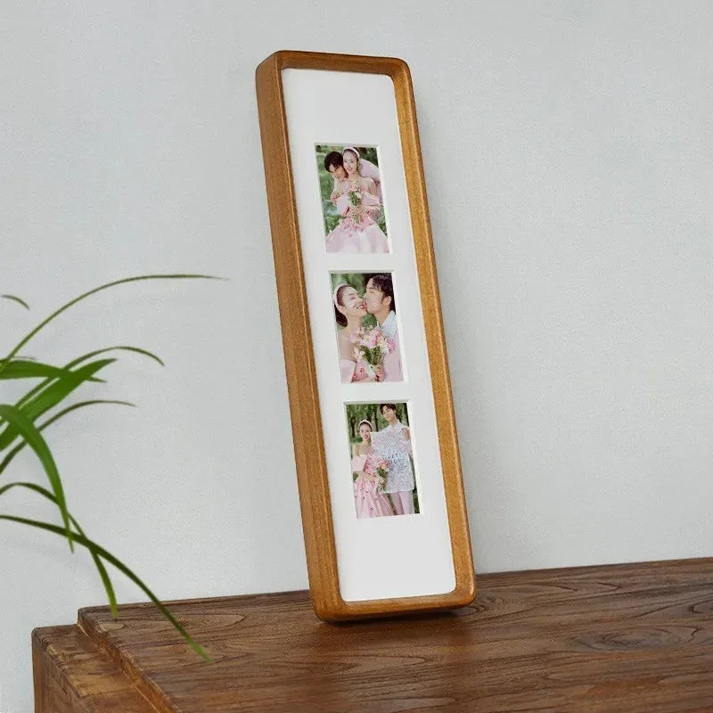 Wooden Multi-Photo Frame with White Mat for Wall or Shelf