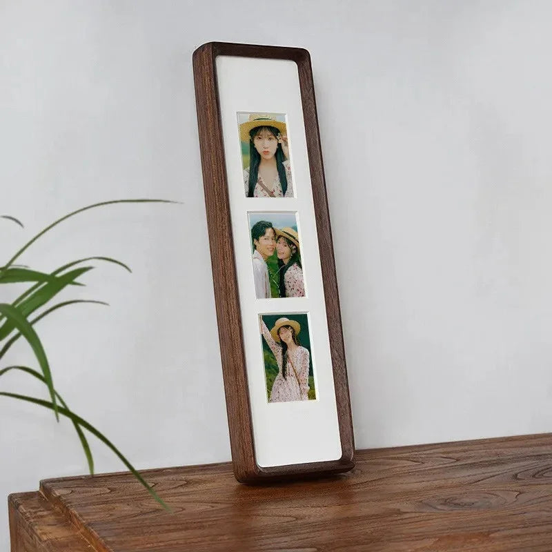 Wooden Multi-Photo Frame with White Mat for Wall or Shelf