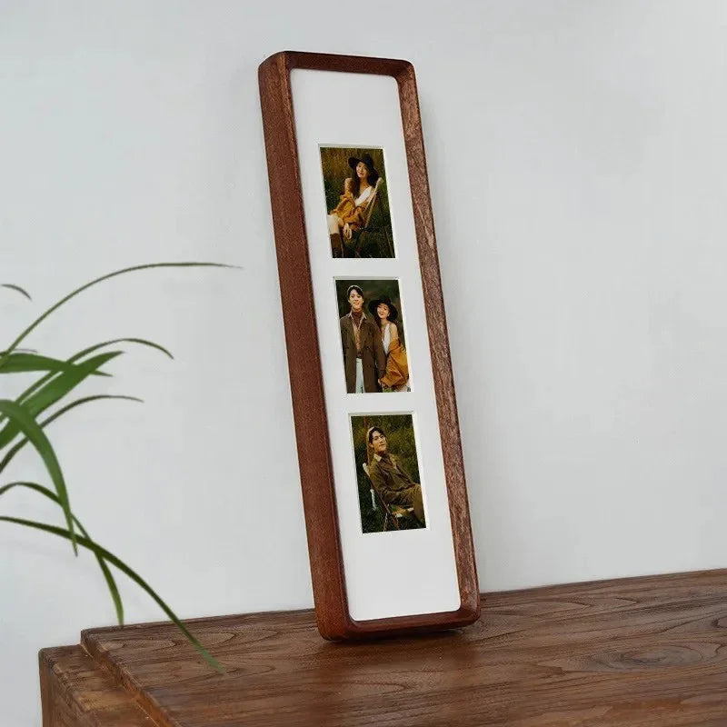 Wooden Multi-Photo Frame with White Mat for Wall or Shelf